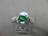 ANTIQUE 2.21CT DIAMOND & AAA COLOMBIAN EMERALD 18KT WHITE GOLD ENGAGEMENT RING