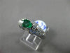 ANTIQUE 2.21CT DIAMOND & AAA COLOMBIAN EMERALD 18KT WHITE GOLD ENGAGEMENT RING