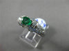 ANTIQUE 2.21CT DIAMOND & AAA COLOMBIAN EMERALD 18KT WHITE GOLD ENGAGEMENT RING