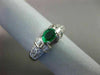 ANTIQUE 2.21CT DIAMOND & AAA COLOMBIAN EMERALD 18KT WHITE GOLD ENGAGEMENT RING