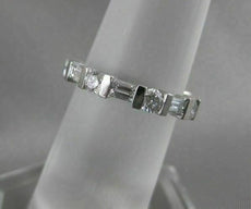 ANTIQUE PLATINUM 1.06CTW ROUND BAGUETTE DIAMOND ETERNITY ANNIVERSARY RING #20014