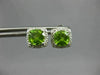 ESTATE 2.29CT DIAMOND & AAA PERIDOT 14KT WHITE GOLD 3D SQUARE HALO STUD EARRINGS