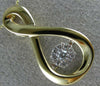 ESTATE .10CT DIAMOND 14K 2 TONE GOLD 3D CLUSTER INFINITY DANCING DIAMOND PENDANT