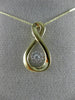 ESTATE .10CT DIAMOND 14K 2 TONE GOLD 3D CLUSTER INFINITY DANCING DIAMOND PENDANT