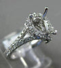 0.39CT DIAMOND 18K WHITE GOLD SEMI ETERNITY PEAR SHAPE SEMI MOUNT ENGAGEMENT RING