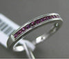 ESTATE .20CT PINK SAPPHIRE 14KT WHITE GOLD 3D CLASSIC SEMI ETERNITY WEDDING RING