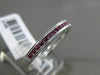 ESTATE .20CT PINK SAPPHIRE 14KT WHITE GOLD 3D CLASSIC SEMI ETERNITY WEDDING RING