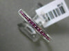 ESTATE .20CT PINK SAPPHIRE 14KT WHITE GOLD 3D CLASSIC SEMI ETERNITY WEDDING RING