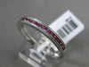 ESTATE .20CT PINK SAPPHIRE 14KT WHITE GOLD 3D CLASSIC SEMI ETERNITY WEDDING RING