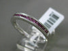 ESTATE .20CT PINK SAPPHIRE 14KT WHITE GOLD 3D CLASSIC SEMI ETERNITY WEDDING RING