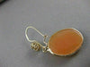 ANTIQUE 14KT YELLOW GOLD LADY SHELL CAMEO WIRE HANGING FILIGREE EARRINGS #20163