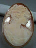 ANTIQUE 14K YELLOW GOLD LADY SHELL CAMEO 54MM X 40MM PENDANT PIN #21879