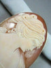 ANTIQUE 14K YELLOW GOLD LADY SHELL CAMEO 54MM X 40MM PENDANT PIN #21879