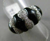 ESTATE WIDE 3.93CT DIAMOND & AAA ONYX 14KT WHITE GOLD 3D INFINITY BOW LOVE RING