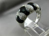 ESTATE WIDE 3.93CT DIAMOND & AAA ONYX 14KT WHITE GOLD 3D INFINITY BOW LOVE RING