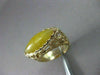 ANTIQUE 14KT YELLOW GOLD MARQUISE SHAPE YELLOW CARNELIAN FILIGREE RING #22335