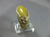 ANTIQUE 14KT YELLOW GOLD MARQUISE SHAPE YELLOW CARNELIAN FILIGREE RING #22335
