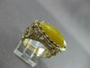 ANTIQUE 14KT YELLOW GOLD MARQUISE SHAPE YELLOW CARNELIAN FILIGREE RING #22335
