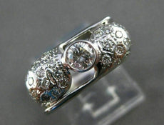 ANTIQUE .60CT OLD MINE ROUND DIAMOND 14KT WHITE GOLD BEZEL PROMISE RING #21535