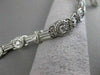 ANTIQUE 1CTW DIAMOND 14KT WHITE GOLD BEZEL ROPE FILIGREE BRACELET 6MM 7" #18775