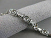 ANTIQUE 1CTW DIAMOND 14KT WHITE GOLD BEZEL ROPE FILIGREE BRACELET 6MM 7" #18775