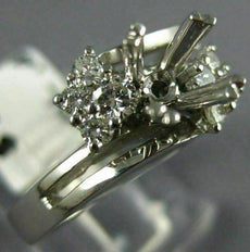 ANTIQUE .40CT DIAMOND 18K WHITE GOLD 3D FLORAL SEMI MOUNT ENGAGEMENT RING #18746