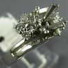 ANTIQUE .40CT DIAMOND 18K WHITE GOLD 3D FLORAL SEMI MOUNT ENGAGEMENT RING #18746
