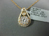 ESTATE .60CT DIAMOND 18K ROSE GOLD CLASSIC CLUSTER FLOWER TEAR DROP LOVE PENDANT