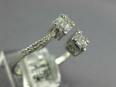 .39CT DIAMOND 18K WHITE GOLD 3D ROUND & BAGUETTE SQUARE CLUSTER CRISS CROSS RING