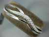 .56CT DIAMOND 18KT WHITE GOLD 3D MULTI ROW CRISS CROSS X LOVE BANGLE BRACELET