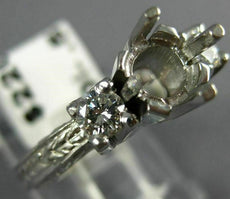 ANTIQUE .50CT DIAMOND 14KT WHITE GOLD 3 STONE SEMI MOUNT ENGAGEMENT RING #16334