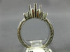 ANTIQUE .50CT DIAMOND 14KT WHITE GOLD 3 STONE SEMI MOUNT ENGAGEMENT RING #16334