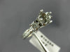 ANTIQUE .50CT DIAMOND 14KT WHITE GOLD 3 STONE SEMI MOUNT ENGAGEMENT RING #16334