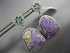 LARGE 12.8CT WHITE & BLUE DIAMOND & AAA AMETHYST 14K WHITE GOLD HANGING EARRINGS