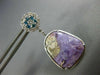 LARGE 12.8CT WHITE & BLUE DIAMOND & AAA AMETHYST 14K WHITE GOLD HANGING EARRINGS