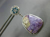 LARGE 12.8CT WHITE & BLUE DIAMOND & AAA AMETHYST 14K WHITE GOLD HANGING EARRINGS