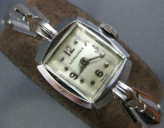ANTIQUE ART DECO LONGINES 14KT WHITE GOLD 3D SQUARE CLASSIC LADIES WATCH #19038