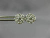 ESTATE .80CT DIAMOND 18KT WHITE GOLD 3D 7MM CLASSIC CLUSTER FLOWER STUD EARRINGS