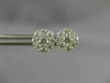 ESTATE .80CT DIAMOND 18KT WHITE GOLD 3D 7MM CLASSIC CLUSTER FLOWER STUD EARRINGS