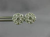 ESTATE .80CT DIAMOND 18KT WHITE GOLD 3D 7MM CLASSIC CLUSTER FLOWER STUD EARRINGS