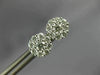 ESTATE .80CT DIAMOND 18KT WHITE GOLD 3D 7MM CLASSIC CLUSTER FLOWER STUD EARRINGS