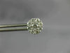 ESTATE .80CT DIAMOND 18KT WHITE GOLD 3D 7MM CLASSIC CLUSTER FLOWER STUD EARRINGS