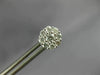 ESTATE .80CT DIAMOND 18KT WHITE GOLD 3D 7MM CLASSIC CLUSTER FLOWER STUD EARRINGS