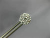 ESTATE .80CT DIAMOND 18KT WHITE GOLD 3D 7MM CLASSIC CLUSTER FLOWER STUD EARRINGS