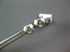 ESTATE .60CT DIAMOND 14KT WHITE GOLD 3D ROUND CLASSIC BEZEL STUD EARRINGS #2791