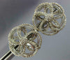ESTATE LARGE 2.0CT DIAMOND 14KT WHITE GOLD ROUND FLOWER CLIP ON EARRINGS #21749
