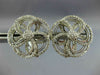 ESTATE LARGE 2.0CT DIAMOND 14KT WHITE GOLD ROUND FLOWER CLIP ON EARRINGS #21749
