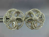 ESTATE LARGE 2.0CT DIAMOND 14KT WHITE GOLD ROUND FLOWER CLIP ON EARRINGS #21749