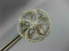 ESTATE LARGE 2.0CT DIAMOND 14KT WHITE GOLD ROUND FLOWER CLIP ON EARRINGS #21749