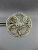 ESTATE LARGE 2.0CT DIAMOND 14KT WHITE GOLD ROUND FLOWER CLIP ON EARRINGS #21749